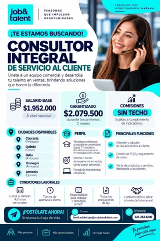 Consultor Serv. Cliente - Job&Talent