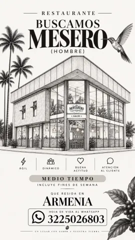 Mesero (Hombre) - Restaurante Montañero