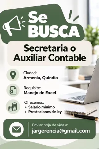 Secretaria o Auxiliar Contable