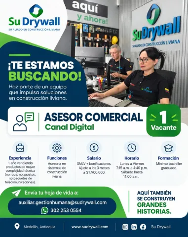 Asesor Comercial Digital - Su Drywall