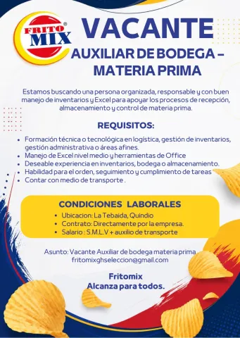 Aux. de Bodega Materia Prima - FritoMix