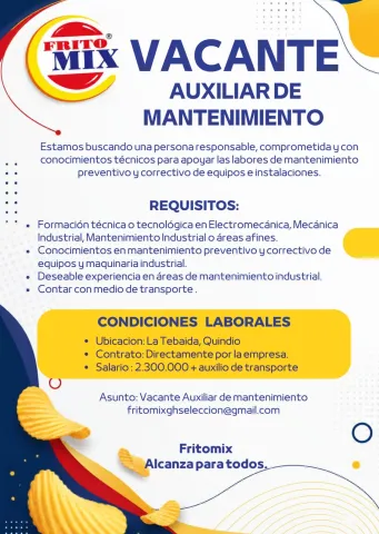Aux. de Mantenimiento - FritoMix