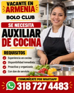 Vacante Auxiliar de Cocina - Bolo Club