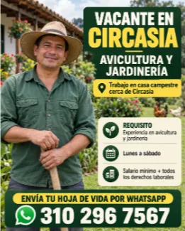 Vacante Avicultura y Jardinería en Circasia