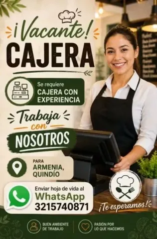 Cajera con Experiencia - Armenia