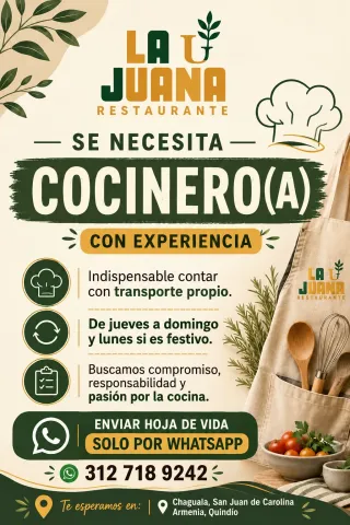 Cocinero(a) - La Juana Restaurante