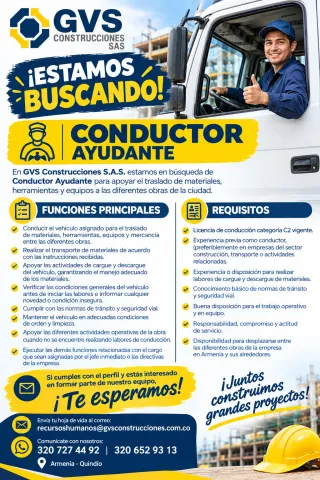 Conductor Ayudante - GVS Construcciones