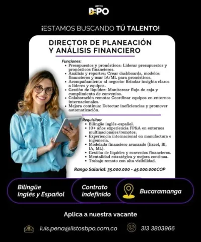 Dir. Planeación Financiera - Listos BPO