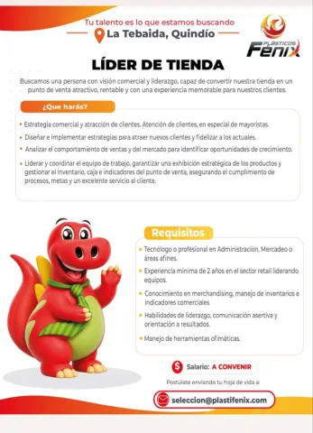 Líder de Tienda - Plásticos Fénix