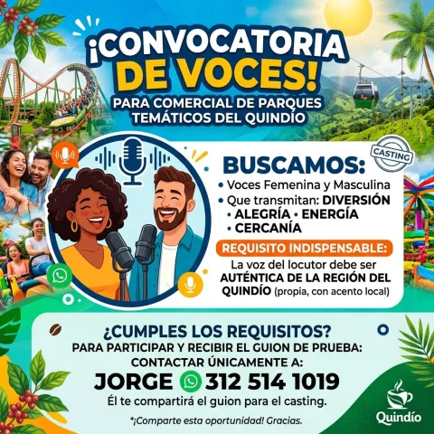 Locutores (Voces) - Parques del Quindío