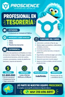 Vacante Profesional en Tesorería - Proscience