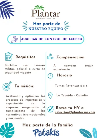 Aux. de control de acceso - Plantar (Patakis)