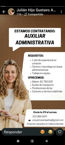 Auxiliar Administrativa - Calarcá