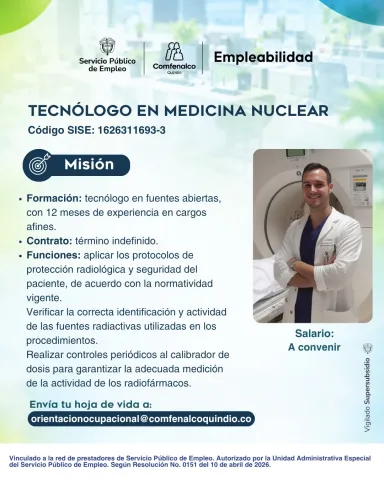 Tecnólogo en Medicina Nuclear - Comfenalco