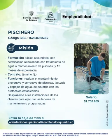 Piscinero - Comfenalco
