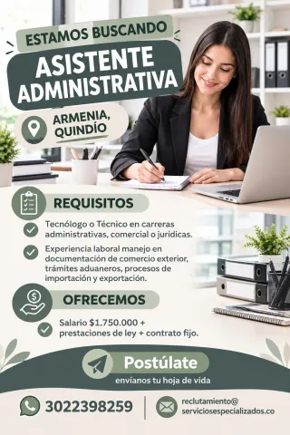 Asistente Administrativa - Servicios Especializados