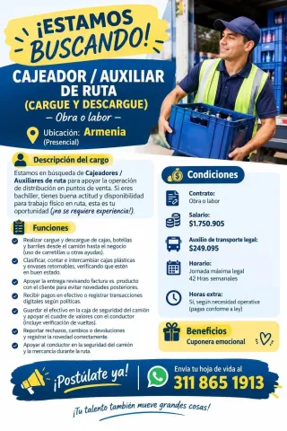 Cajeador / Auxiliar de Ruta